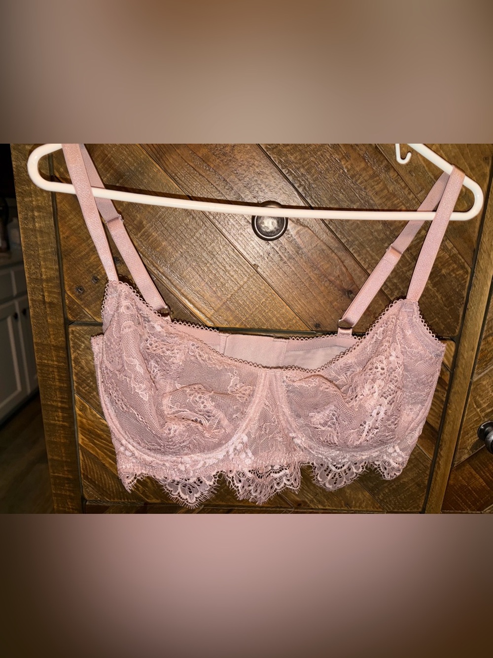 NWOT Victoria Secret Wires Lace Bralette in Dusty Rose 36DDD - Picture 2 of 4